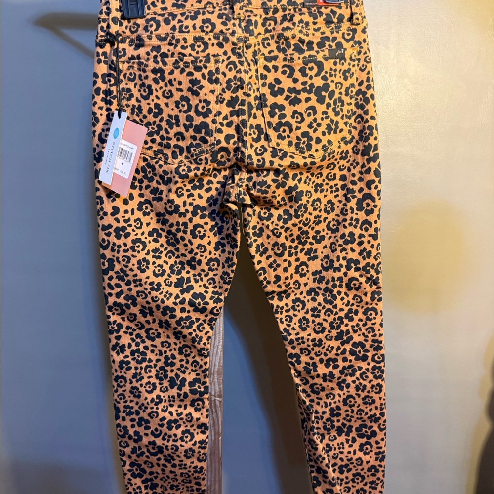 Jen 7 for all mankind Leopard Print Ankle skinny jeans - Black on Camel size 4 - Picture 2 of 5